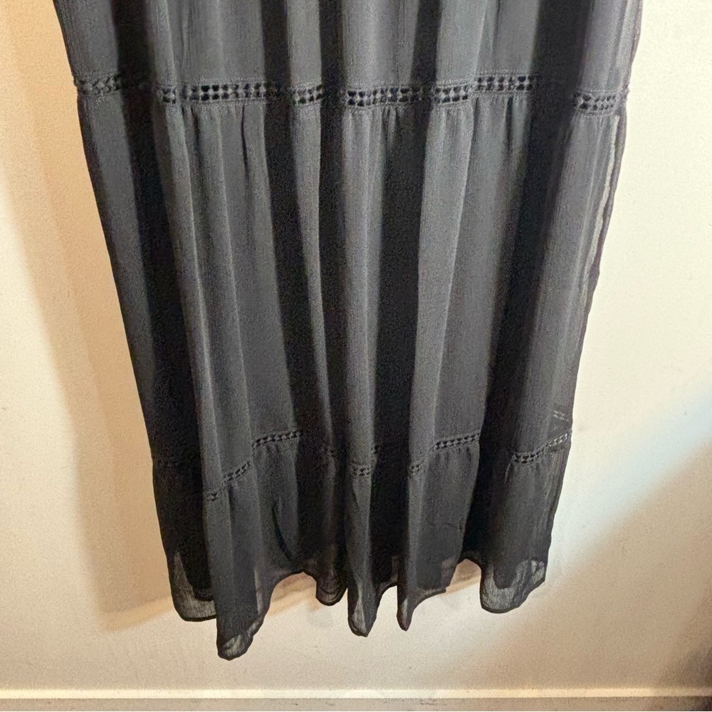 CHRISTINA B Sz L Maxi Dress Tiered Ruffled Sheer Lined Elastic Waist NEW W/ TAG - Picture 8 of 15